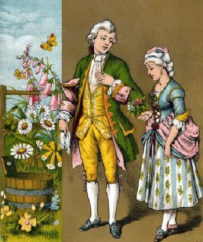 Unknown Artist - Young Lady And Suitor, Children's Book Illustration, 1880